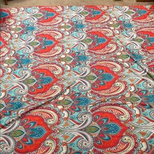 Paisley Duvet with Orange/Blue Intricate Design Sizee Full or Queen Prairie